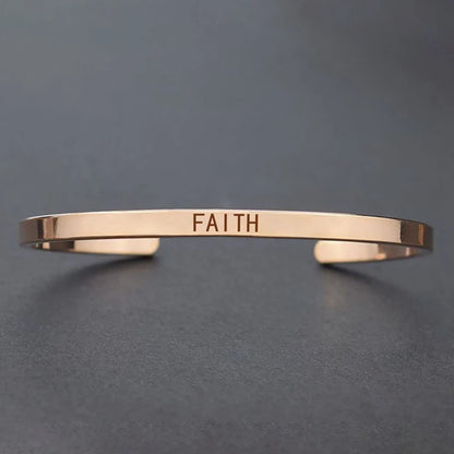 Engraved Unisex Motivational Bracelet – “Don’t Worry Be Happy”, “Never Give Up”, “Nothing Is Impossible” & More