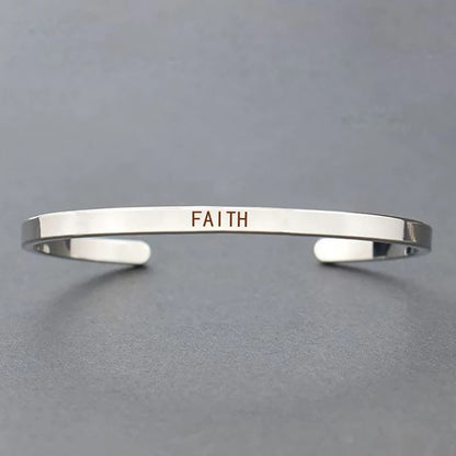 Engraved Unisex Motivational Bracelet – “Don’t Worry Be Happy”, “Never Give Up”, “Nothing Is Impossible” & More